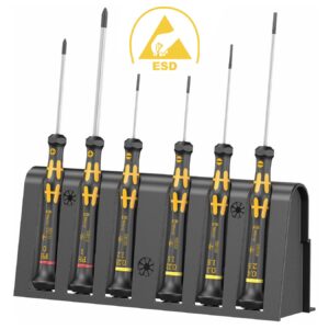 wera – wera esd safe micro precision screwdriver set and rack (6 piece)