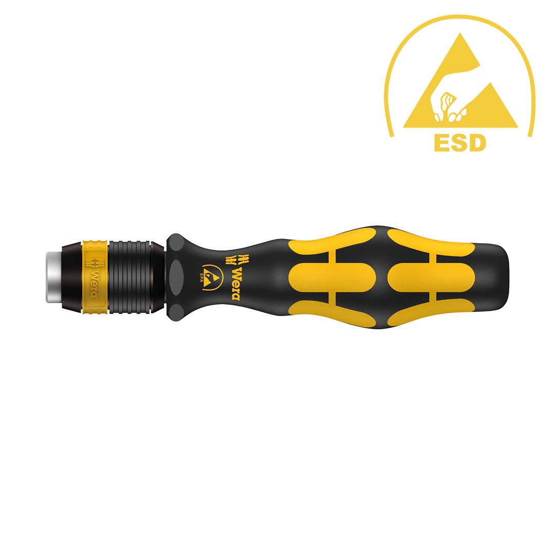 wera esd safe bitholding screwdriver handle with quick release bit holder