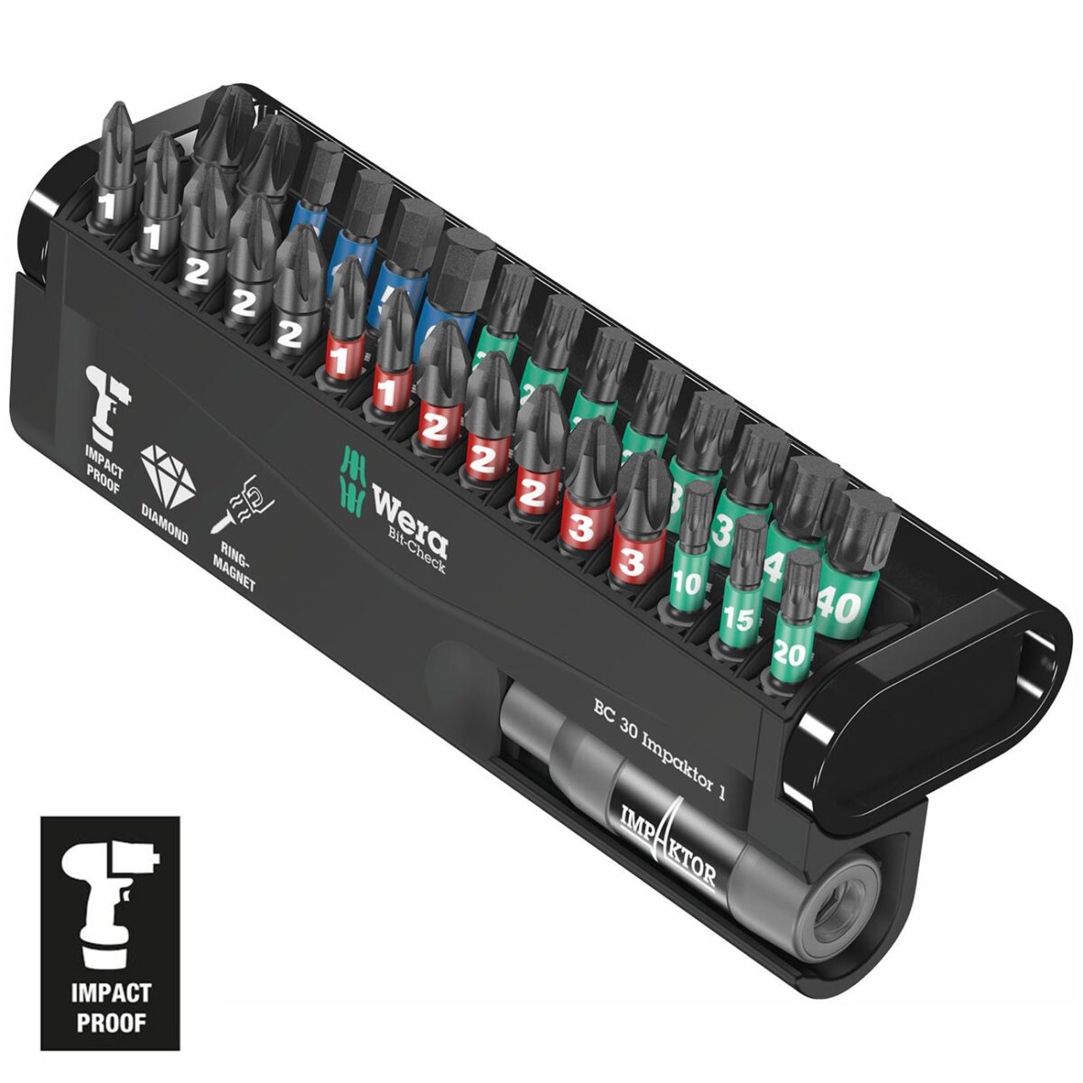 wera – wera bit check “impact ready” diamond coated tips (30 piece)
