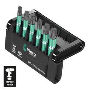 wera – wera 1/4" drive torx 'impact ready' bit set and carrying case (6 piece)