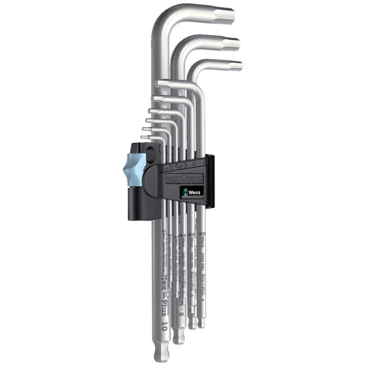 wera – wera metric hex plus stainless steel l key wrench set (9 piece)