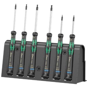 wera – wera micro precision metric hex plus screwdriver set with storage rack (6 piece)