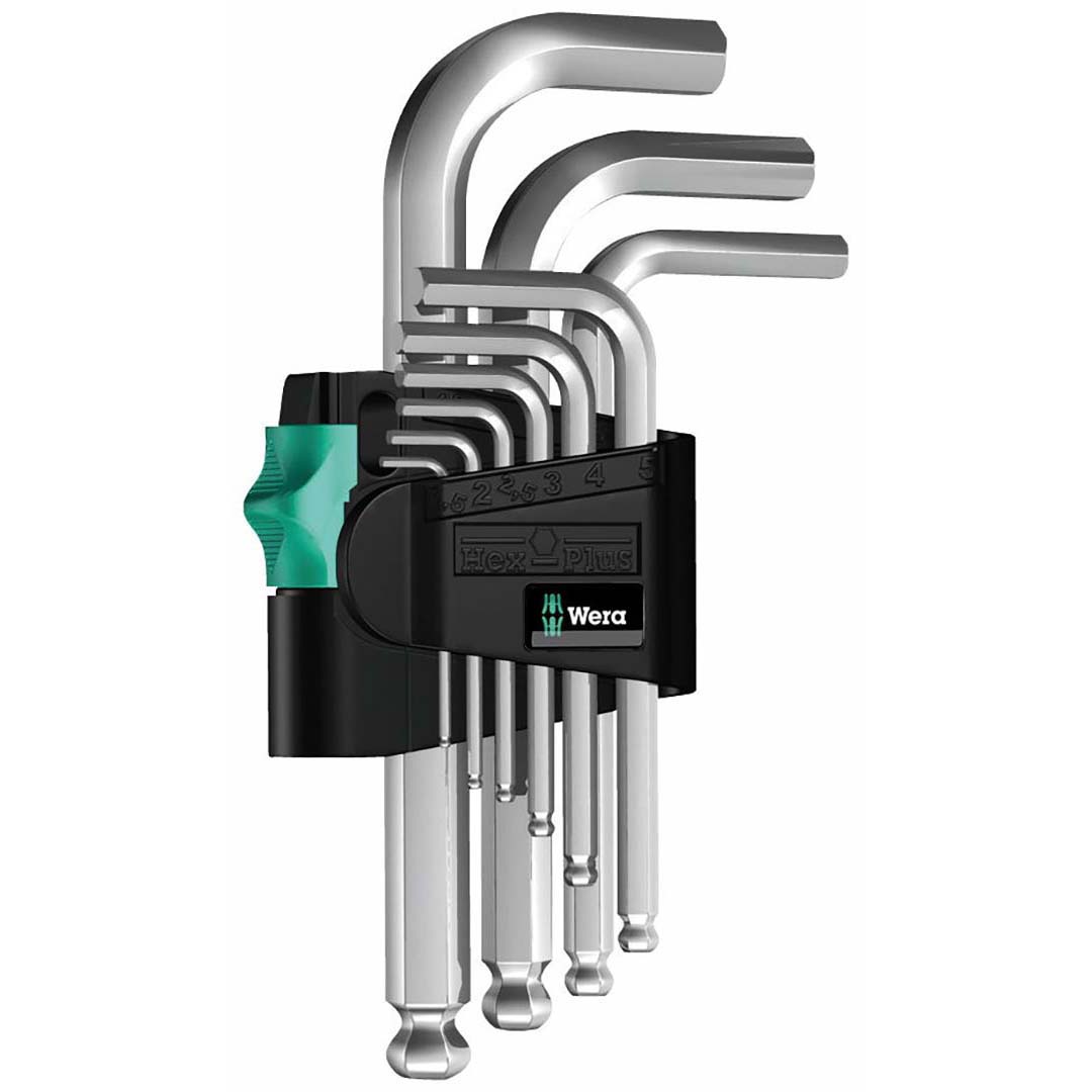 wera – wera hex plus chrome plated stainless steel metric l key allen wrench (9 piece set)
