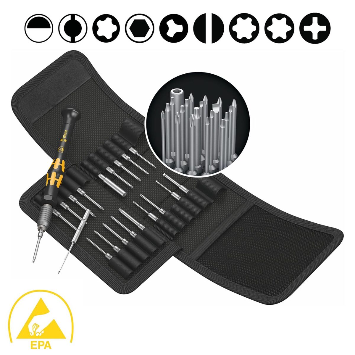 wera esd safe bitholding precision screwdriver set (21 piece set)