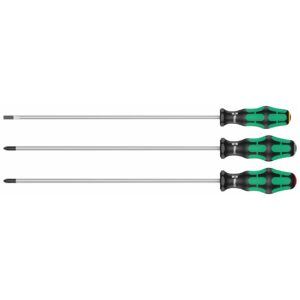 wera – wera kraftform plus long shaft screwdrivers 300 mm long shafts (3 piece set)