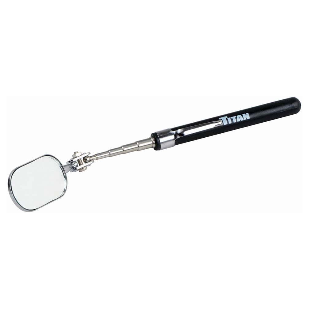 Dog grooming mirror with handle for easy grooming and styling.