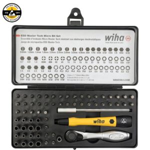 wiha – wiha system 4 esd safe master technician ratchet and microbits set 65 piece set