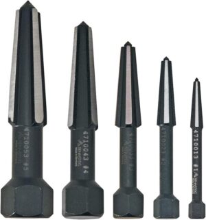 knipex screw extractor double edged set 5 parts size 1 to 5 in vinyl pouch