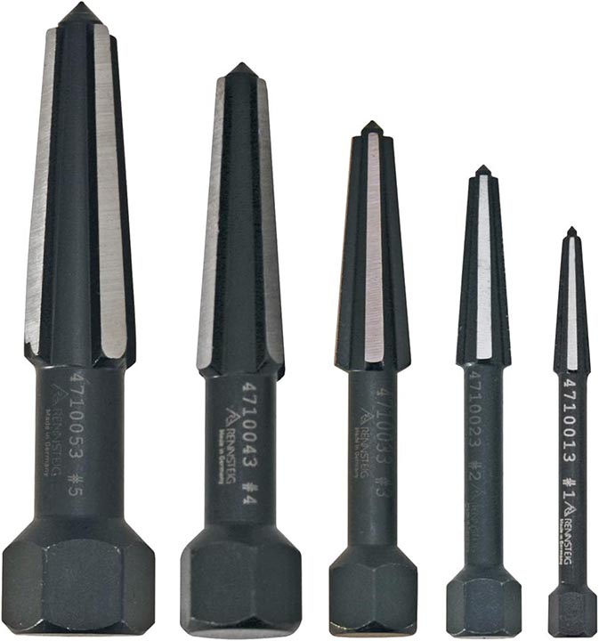 knipex screw extractor double edged set 5 parts size 1 to 5 in vinyl pouch