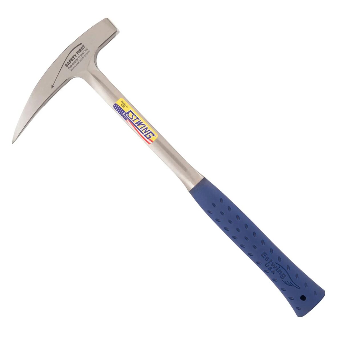estwing – estwing 22 oz. pointed tip long handle rock pick blue shock reduction grip