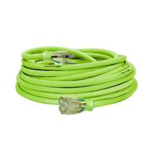 flexzilla – flexzilla pro extension cord 12/3 awg sjtw 50ft outdoor lighted plug