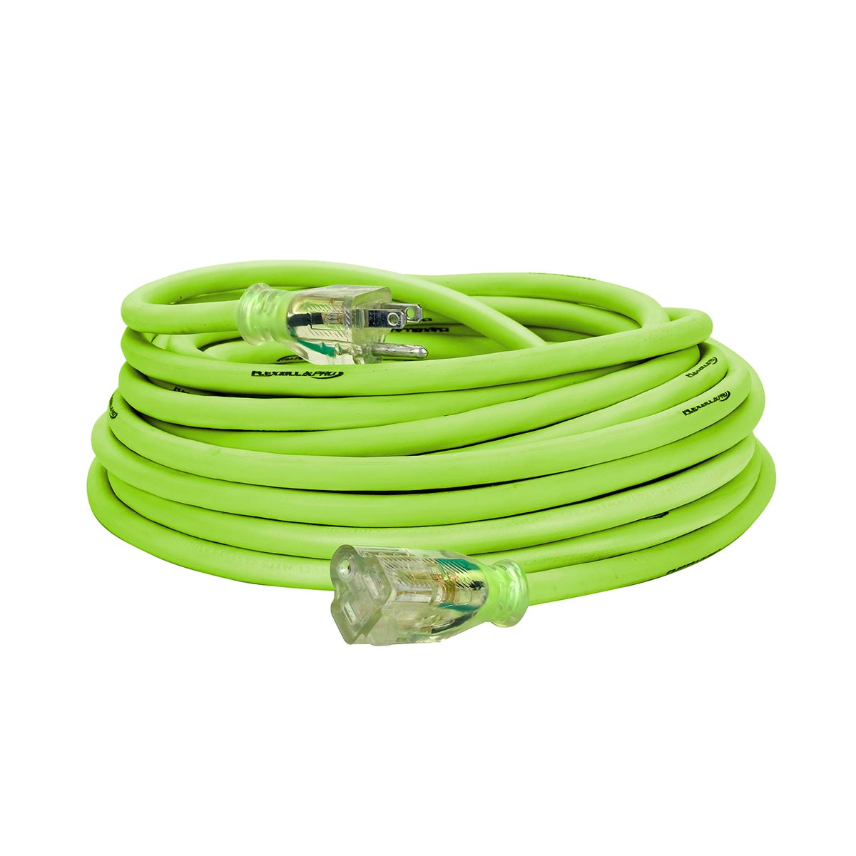 flexzilla – flexzilla pro extension cord 12/3 awg sjtw 50ft outdoor lighted plug