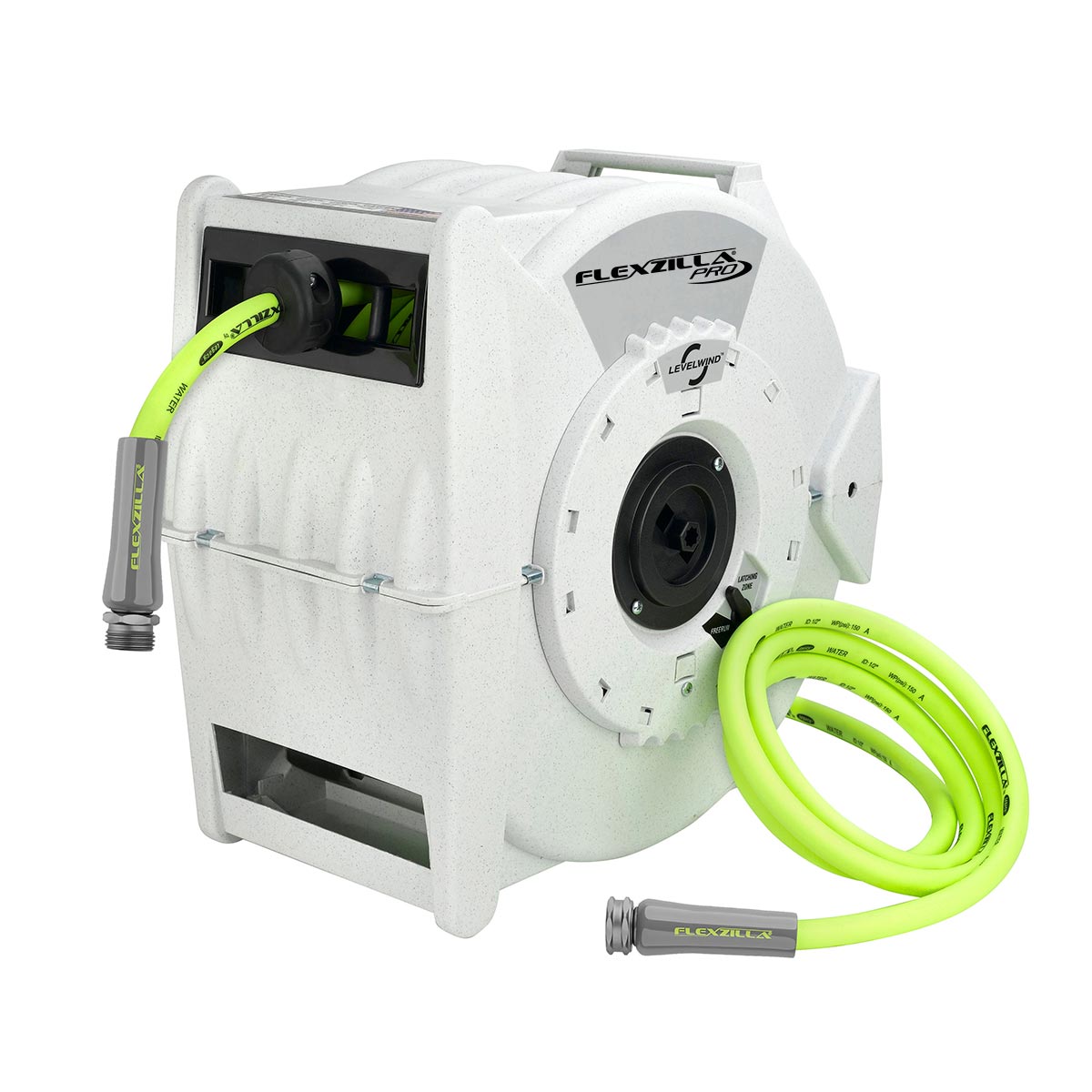 flexzilla – flexzilla retractable water hose reel with levelwind technology 1/2" x 70'