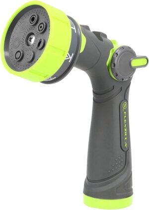 High-pressure garden hose spray nozzle for versatile watering and cleaning. Durable, adjustable, per.
