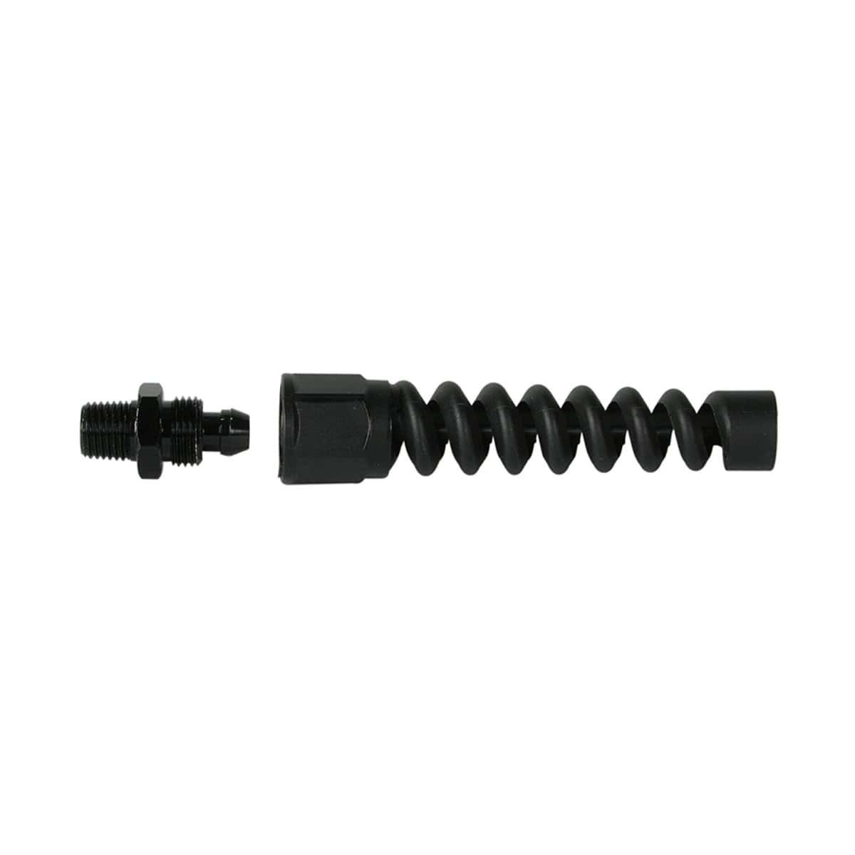 Dog leash screw lock connector for secure attachment.