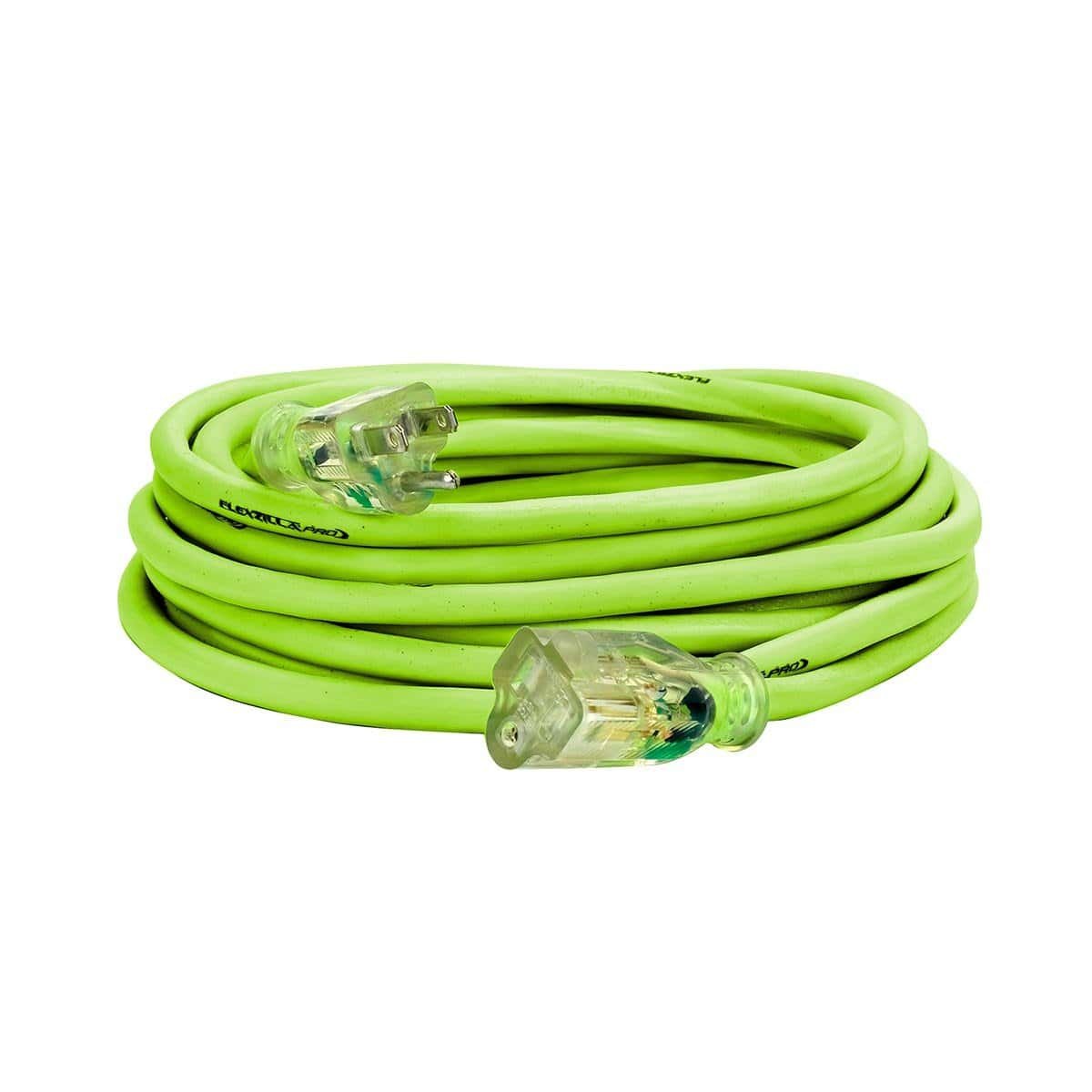 flexzilla – flexzilla® pro extension cord 14/3 awg sjtw 25' outdoor lighted plug zillagreen™