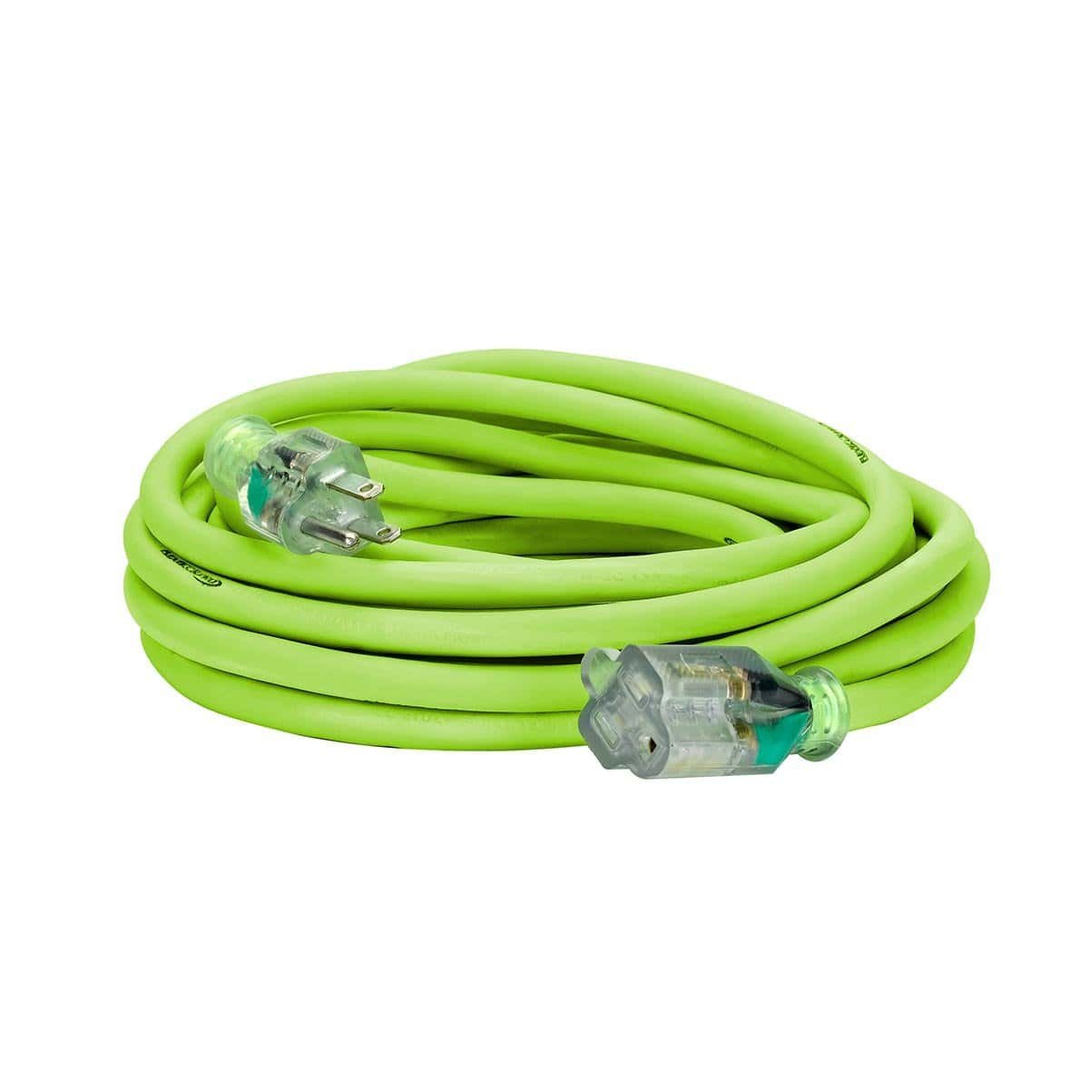 flexzilla – flexzilla® pro extension cord 12/3 awg sjtw 25' outdoor lighted plug zillagreen™