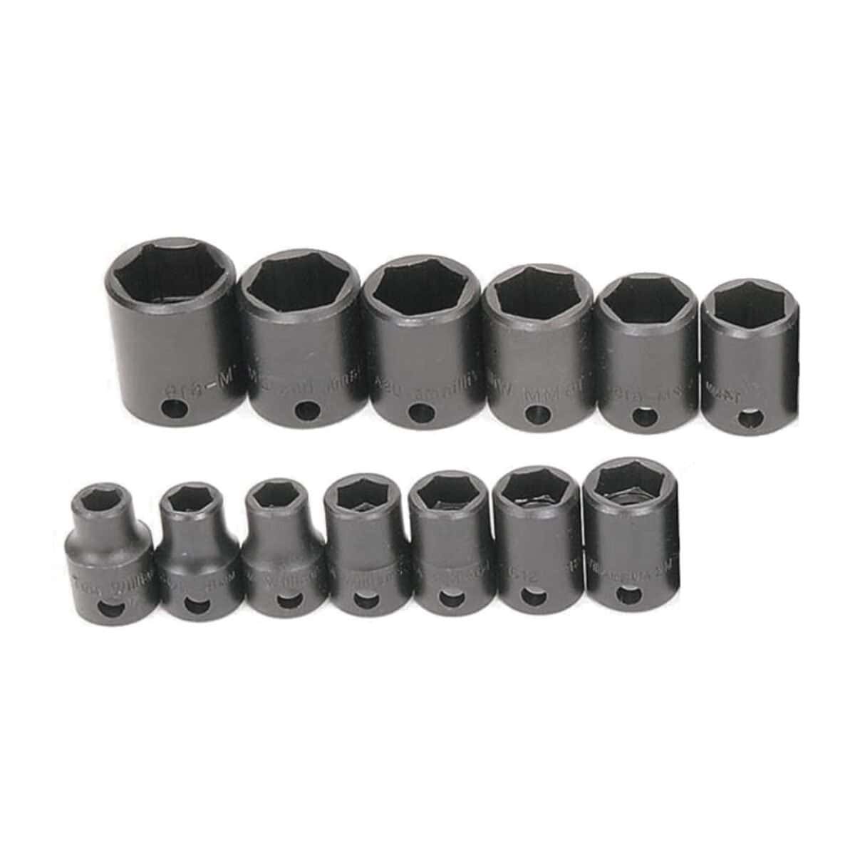 williams – 3/8" drive impact shallow supertorque socket set 6 point (13 piece)