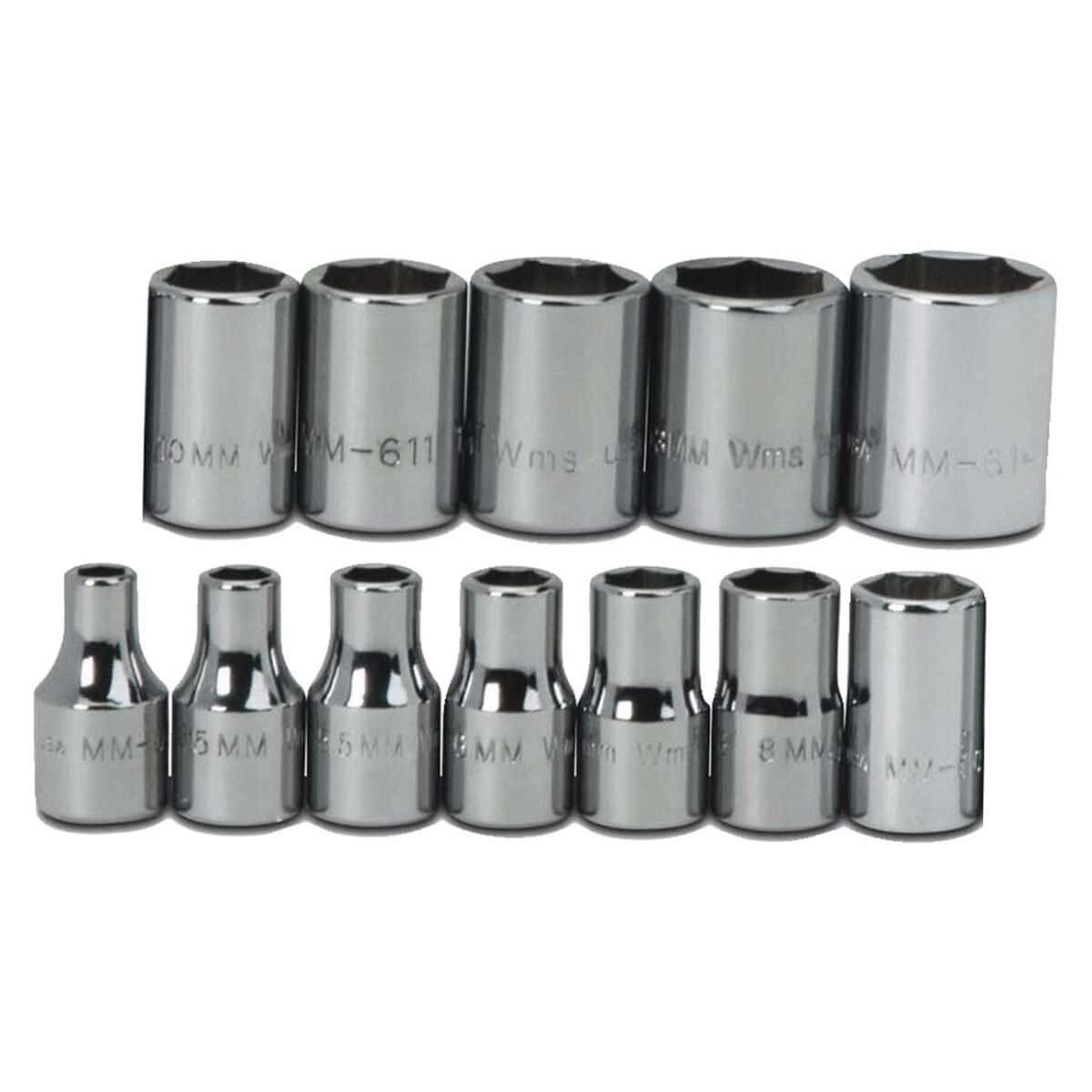 williams metric 1/4" drive shallow supertorque™ socket set – 6 point (12 piece)