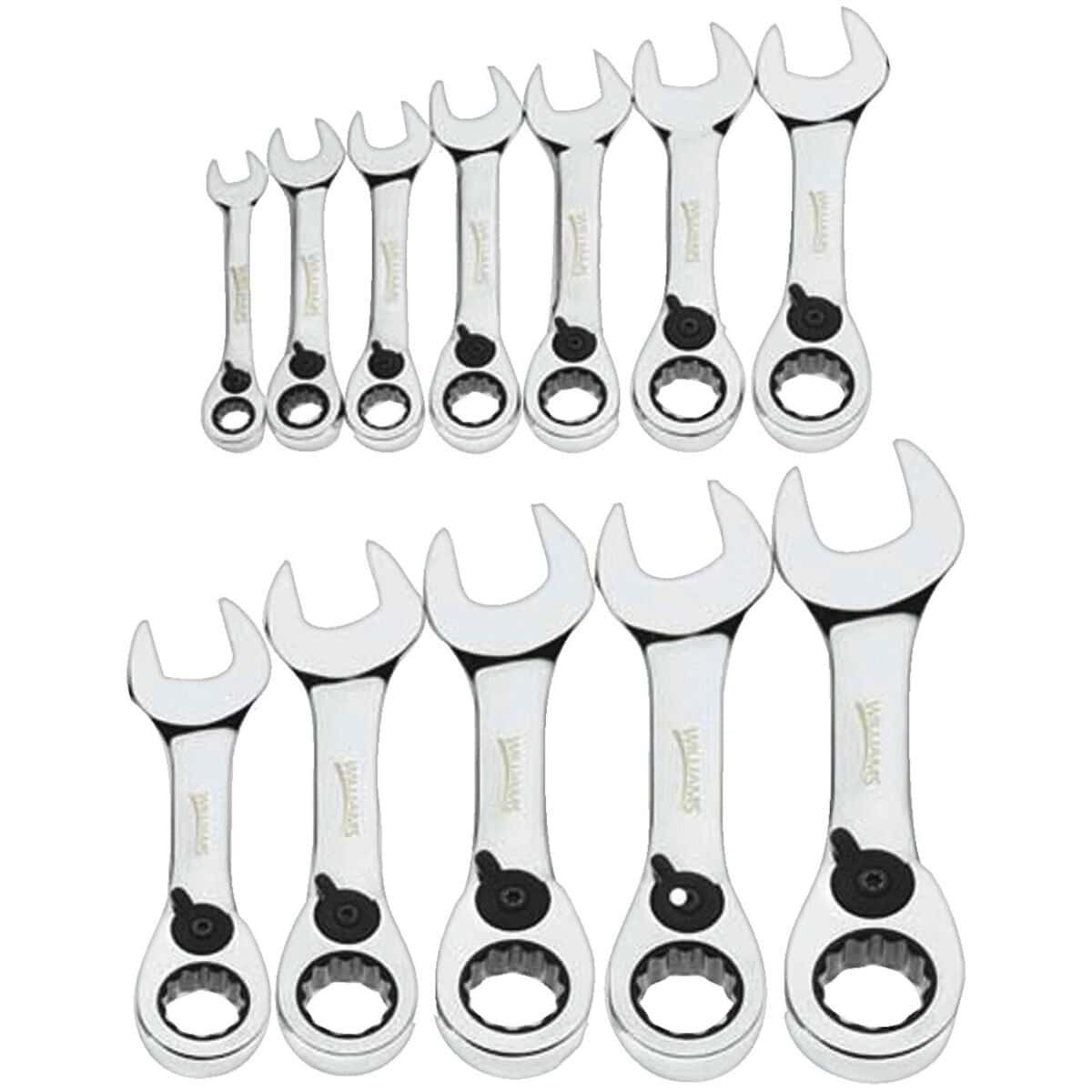williams – williams metric stubby reversible ratcheting combination wrench set 12 point (12 piece)