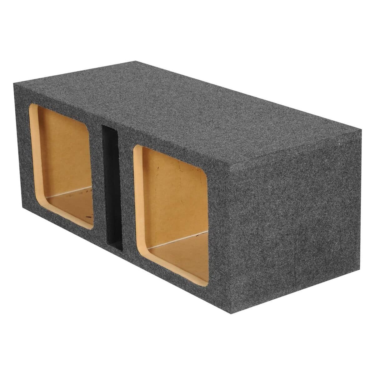 qpower – empty woofer box dual 12" mdf vented bass box square