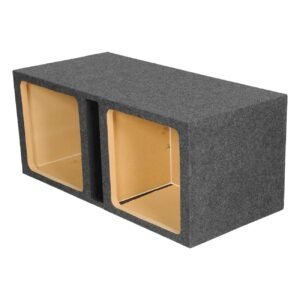 qpower dual square 15" slot ported heavy duty empty woofer box