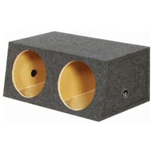 qpower – qpower dual 12″ sealed heavy duty angled empty woofer box