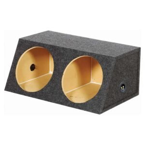 qpower dual 15" sealed heavy duty angled empty woofer box