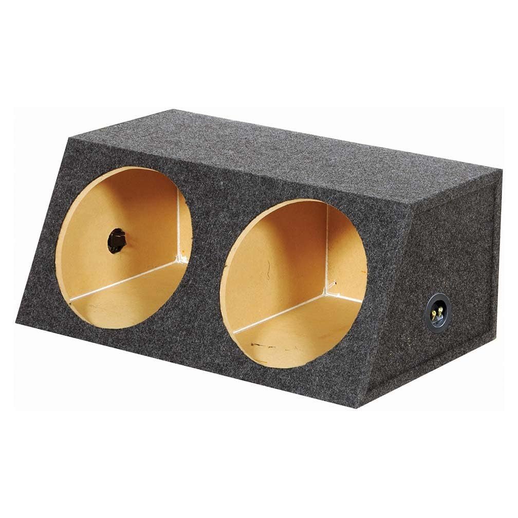 qpower dual 15" sealed heavy duty angled empty woofer box