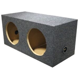 qpower dual 10" sealed heavy duty square empty woofer box qpower dual 10" sealed heavy duty square empty woofer box